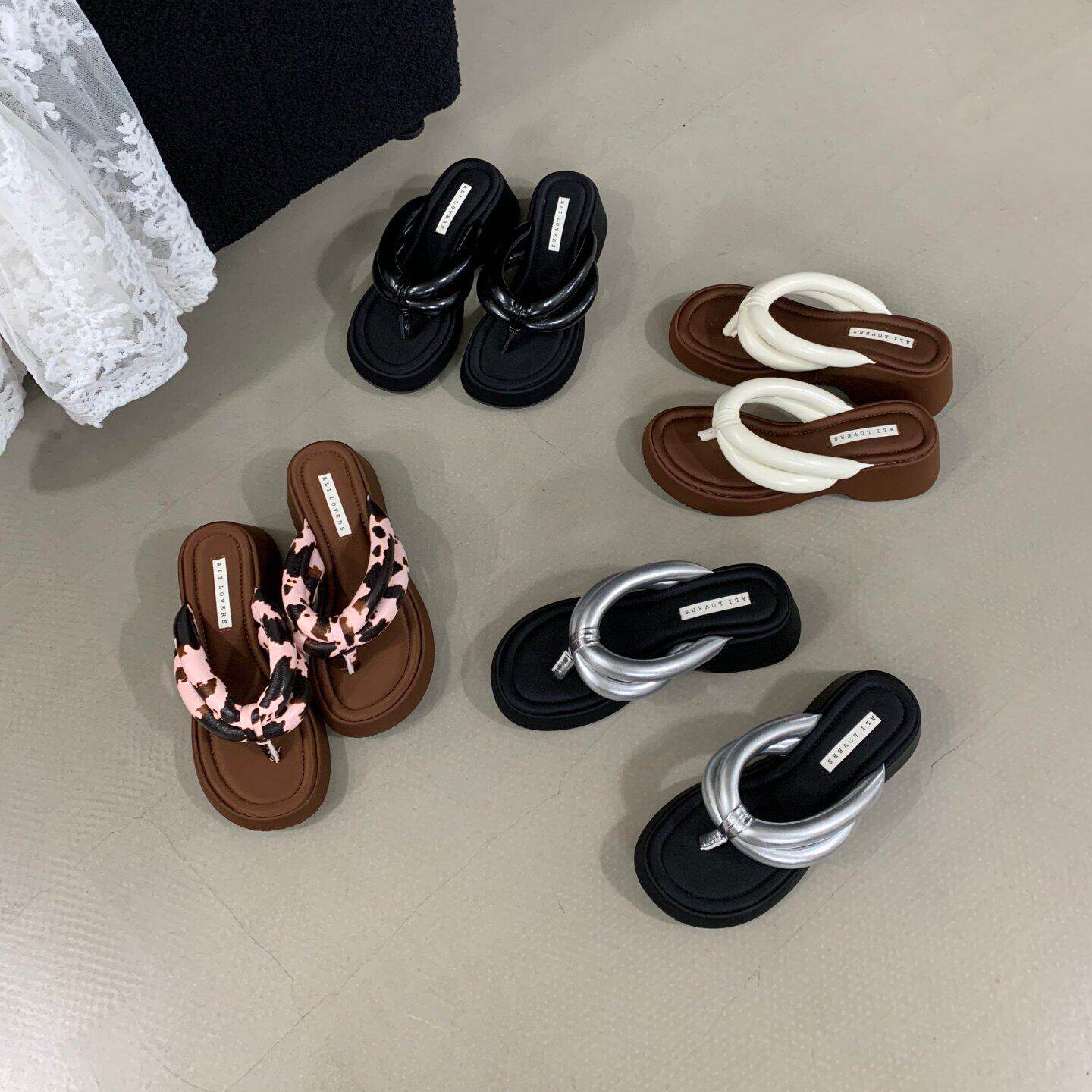 ALILOVERS韩版厚底夹趾