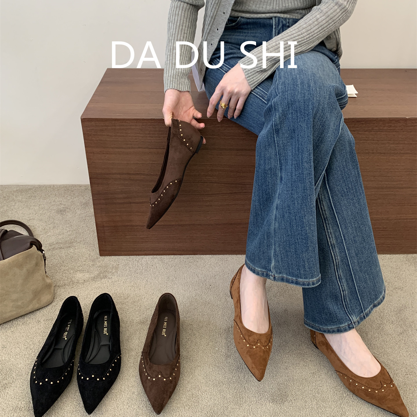 轻熟风尖头后空单鞋女202