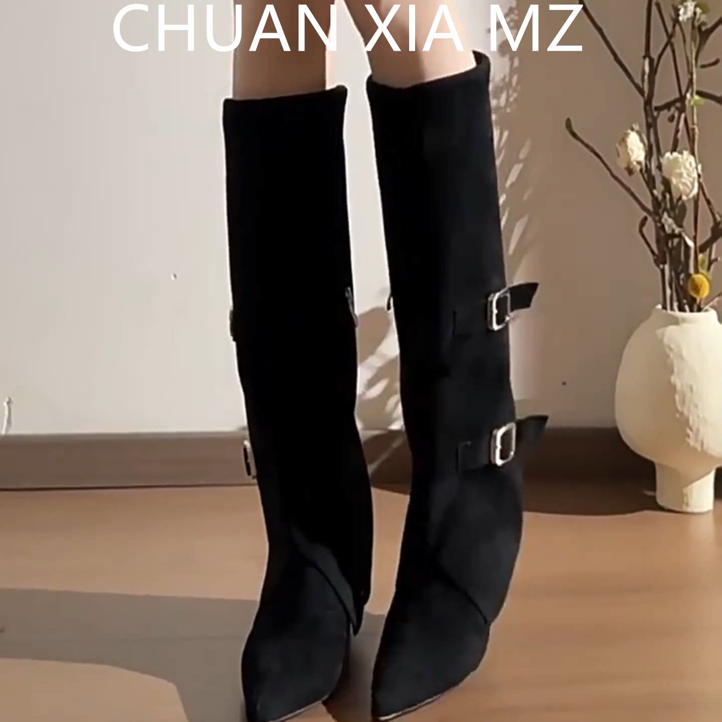 羊皮版·韩版通勤尖头长