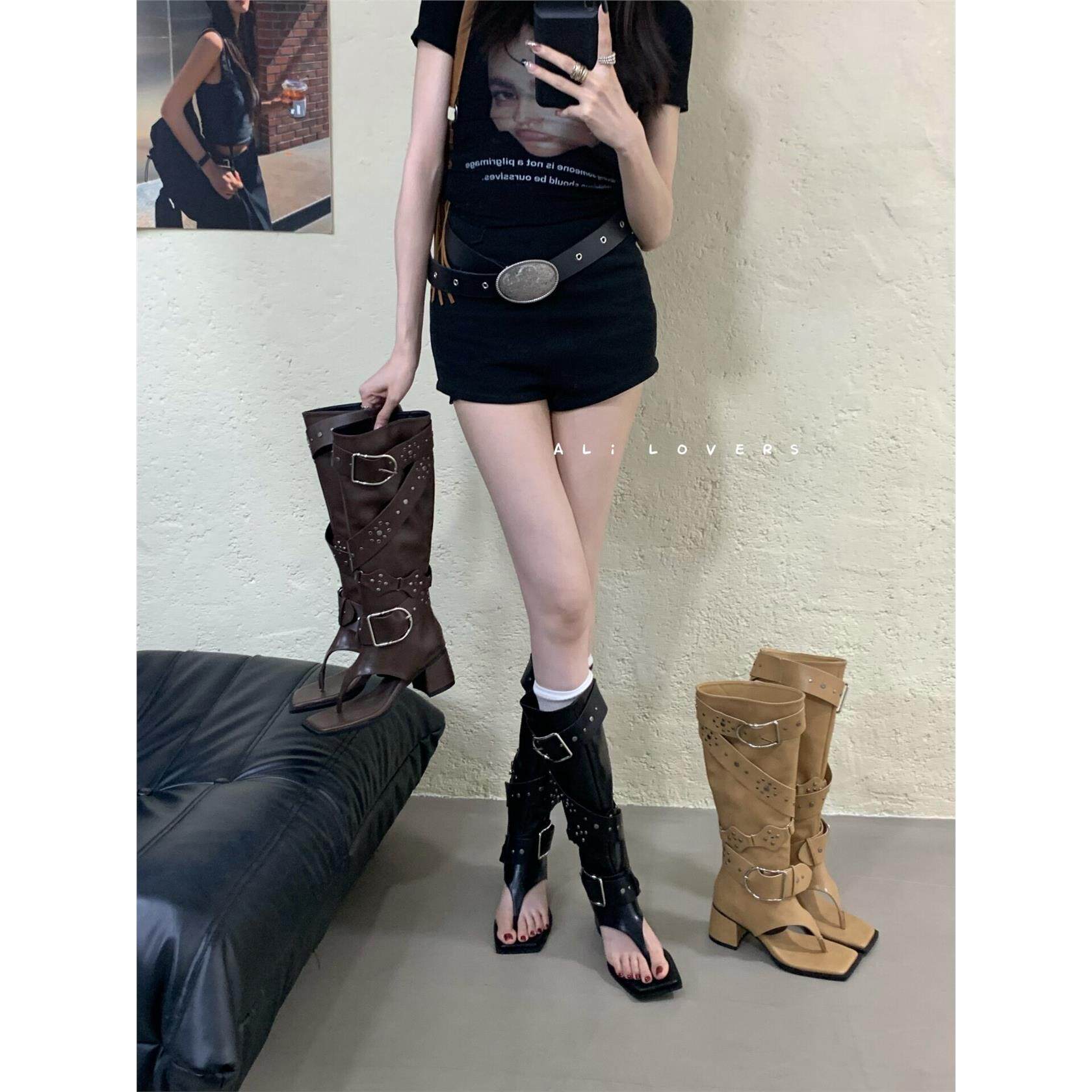 ALILOVERS欧美风皮带扣长
