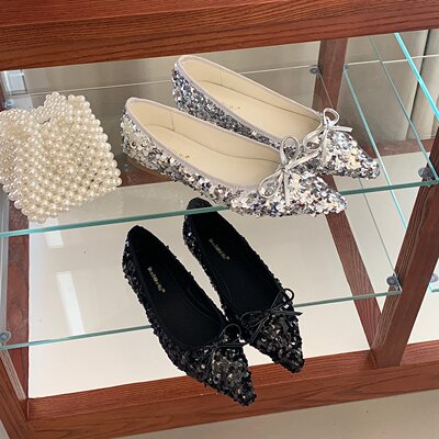 ManDi韩式亮片蝴蝶结平