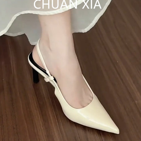 羊皮版!设计感细跟包头