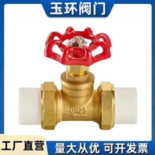 PPR黄铜截止阀双活接全铜截止阀自来水管热熔4分铜开关DN15闸阀