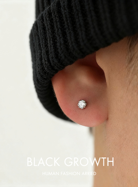 太阳花锆石小耳钉男款2025年新迷你欧美高级感嘻哈气质潮酷女耳饰