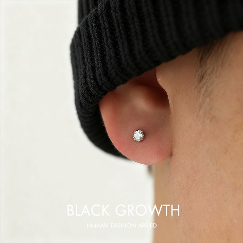 太阳花锆石耳钉男款2025年新