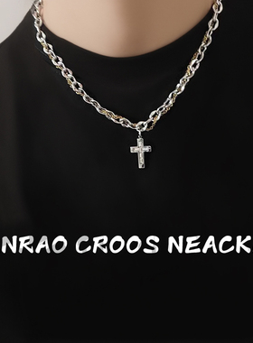 曼格龙男钛钢十字架项链