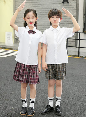 深圳校服制服短袖衬衣裙子夏季深圳小学生校服男女生班服