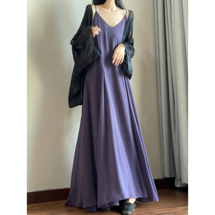 读衣术高个子加长连衣裙垂坠感简约吊带裙 170梨形身材显瘦长裙子