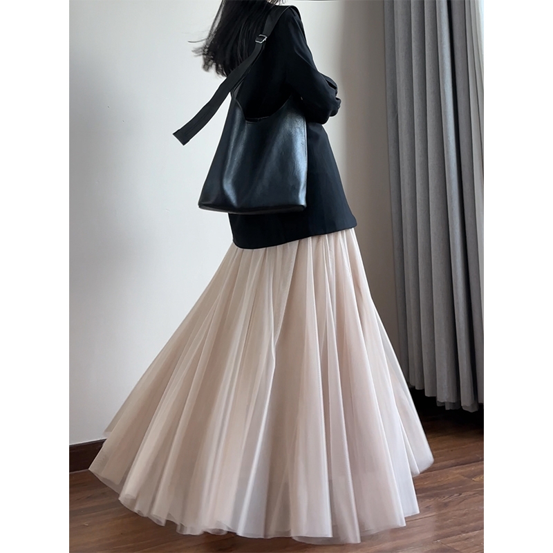 读衣术A字垂感网纱半身裙仙纱裙