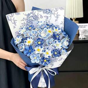 七夕礼物陶瓷花束成品送男生礼物