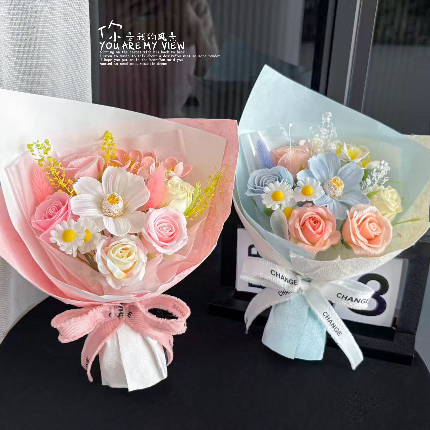 香皂花花束礼物玫瑰仿真花永生花成品生日礼物情人节520见面小花