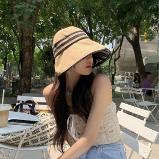 大檐防晒遮阳空顶帽女2026夏季新款户外可折叠防紫外线遮脸太阳帽
