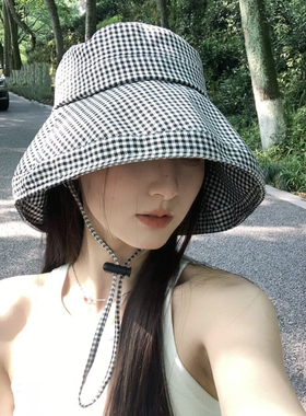 防晒遮阳渔夫帽女夏大檐防紫外线