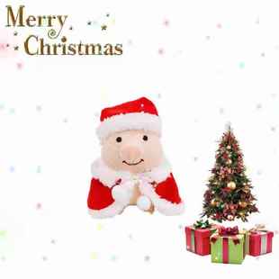 ins软萌网红同款圣诞小猪毛绒公仔挂件pton日系圣诞帽小粉猪玩偶