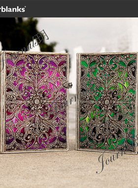 现货Paperblanks Silver Filigree新款银丝镶嵌图案笔记本记事本