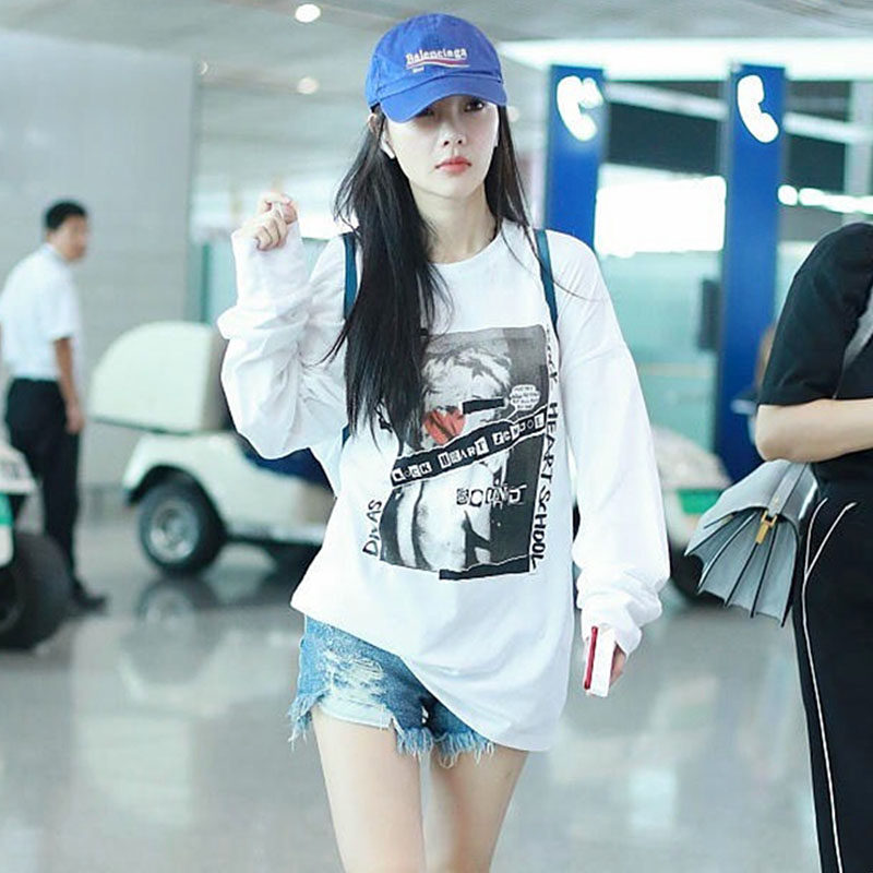 Lu Lu Same item Sweater Socket Easy Long sleeve white letter printing Mid length version 2019 Spring and autumn clothes tidein the Women's clothing/Boutique , Sweater/Fleece  category - from Buy2taobao.com to provide professional Taobao agent buy service