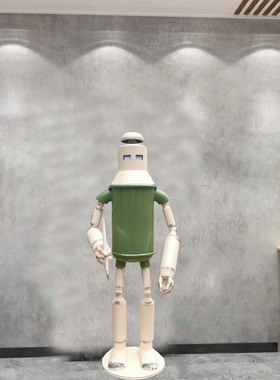 复古纯手工loft工业风创意做旧怀旧机器人落地模型工艺品摆件装饰