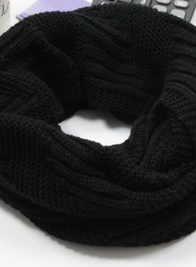 2025新款针织毛线百变围脖套头百搭韩版男女士冬季学生保暖大红色