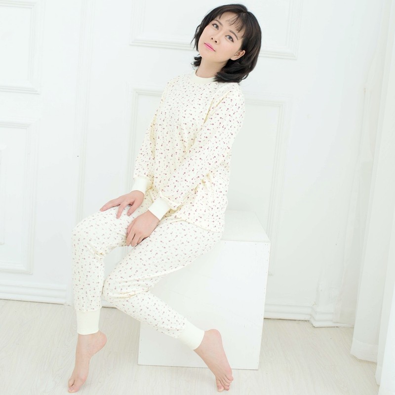 祥身牌优质纯棉秋衣秋裤圆领女冬保暖内衣裤棉花棉打底衣裤女上装