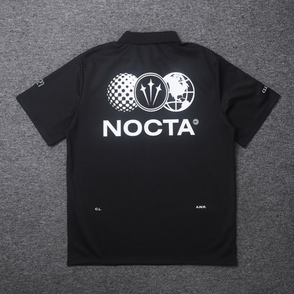 NOCTA联名款高尔夫POLO衫冰丝质感运动印花男女同款字母短袖上衣