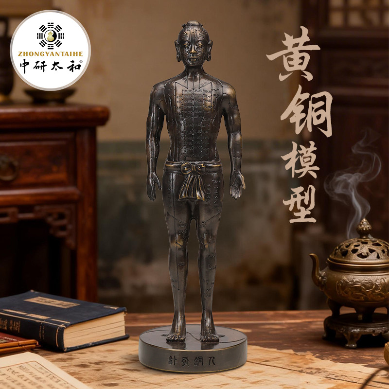 黄铜铜人模型49cm仿古穴位模型文化桌面装饰摆件