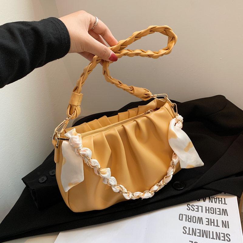 链条超火小众白色包包女夏2021新款潮高级感腋下包褶皱云朵斜挎包|ruв категории Сумки, пакет документов - от Buy2taobao.com для оказания профессиональной услуги покупки агента Taobao