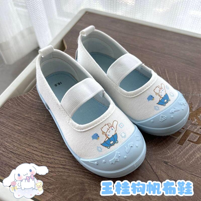 玉桂狗帆布鞋卡通可爱女孩子