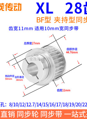 XL28齿宽11夹持型同步带轮内孔5 6.35 8 10 12 15抱紧HTCPA同步轮
