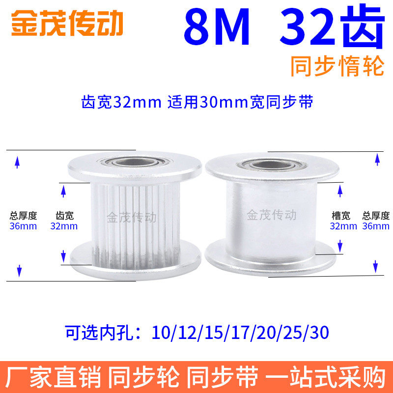 8M32齿光面轮齿宽32内孔1带轮