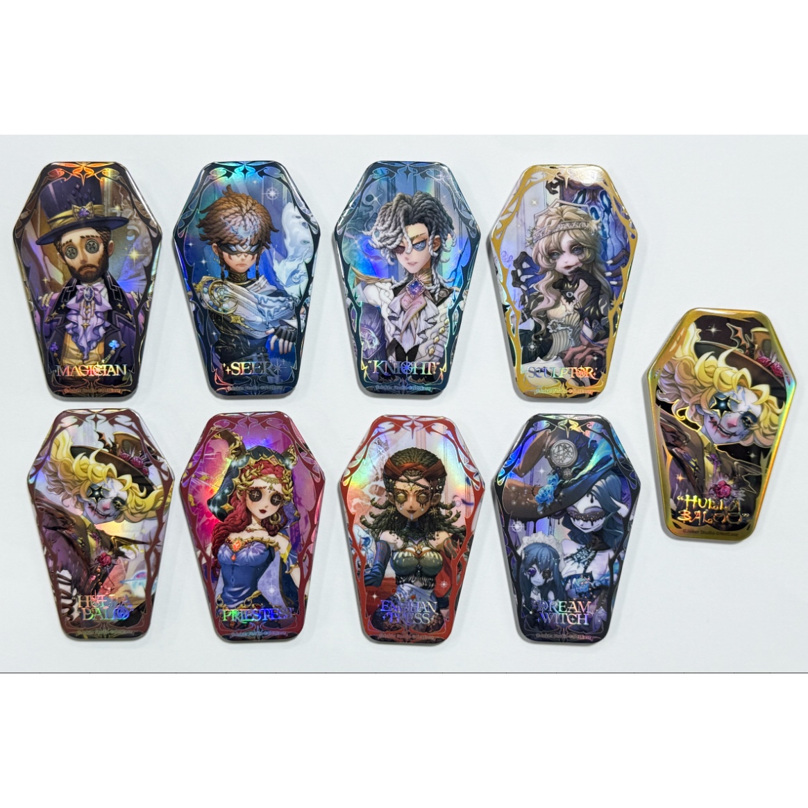 正版 新品 第五人格魔幻魅影系列徽章盲盒色纸镭射票