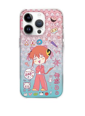 olioni | 银魂神乐磨砂原创二次元动漫搞怪小众不会撞壳手机壳iphone16promax/16/15/14/13双层IMD防摔可挂绳