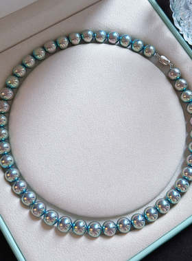 大溪地孔雀绿珍珠项链女2025新款爆款颈链轻奢小众高级感官方正品