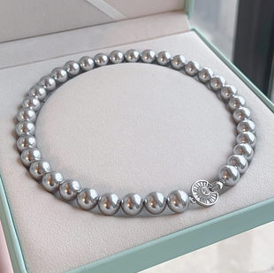 真多麻银灰色珍珠项链女款2025新款爆款气质贵气颈链毛衣链高级感