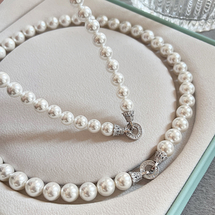 珍珠项链澳白颈链2025年新款爆款轻奢小众气质纯银高级感女锁骨链