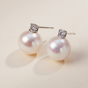 艺束戴妃珍珠耳钉天然淡水王妃女款2025新款耳饰爱迪生欧若拉极光