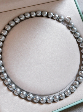 真多麻铂金灰珍珠项链女2025新款爆款轻奢小众高级感颈链官方正品