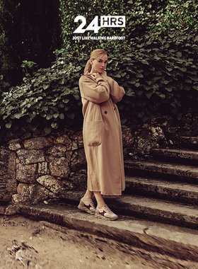 24Hrs西班牙24小时进口女士运动休闲鞋 轻盈厚底小牛皮鞋 25886