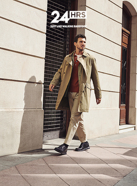 24Hrs西班牙24小时进口男士系带商务休闲皮鞋 透气小牛皮鞋 11744