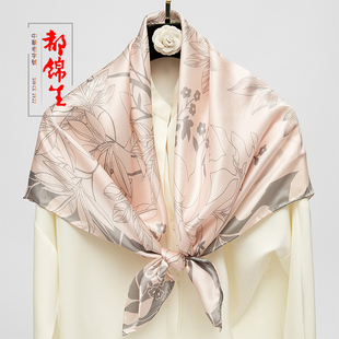 都锦生丝巾手工卷边桑蚕丝绸围巾真丝大方巾中年女士夏季防晒披肩