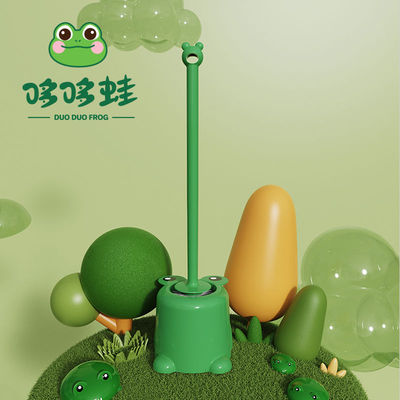 马桶刷长柄可爱青蛙马桶刷子带底座套装家用洁厕刷卫生间清洁刷子