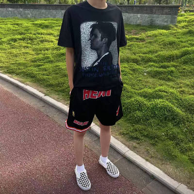 高版本白墨直喷黑比伯印花T恤