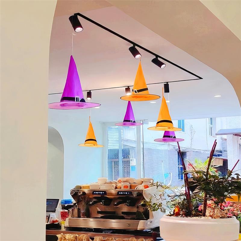 万圣节装饰巫师帽挂饰天花板墙面diy店铺氛围感场景布置拍照道具