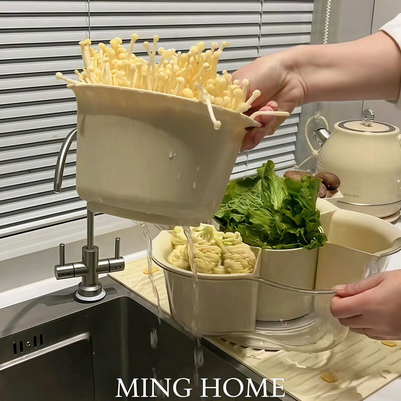 火锅配菜盘食材置物架高颜值家用吃火锅聚餐可旋转备菜冬季收纳
