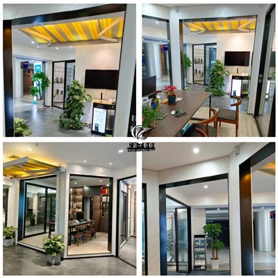 不锈钢半圆形拱门套垭口黑钛金包边凹型条槽装饰天花吊顶弧形收口