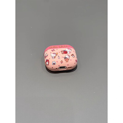 磨砂萌系可爱甜品Kitty猫适用AirPods4代耳机壳苹果无线蓝牙AirPodsPro2代软1/2代硅胶3代防摔pro二代保护套