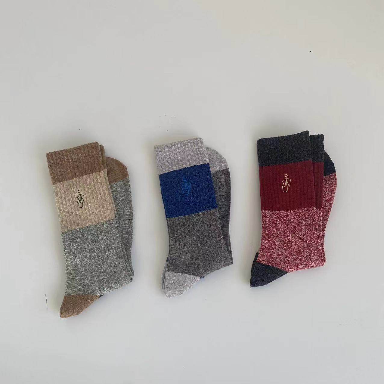 袜子美式复古风秋冬厚实大线刺绣粗线袜子拼色男女休闲中长筒,女士内衣/男士内衣/家居服,中筒袜,淘宝优惠券,粉丝福利购,淘宝优惠卷