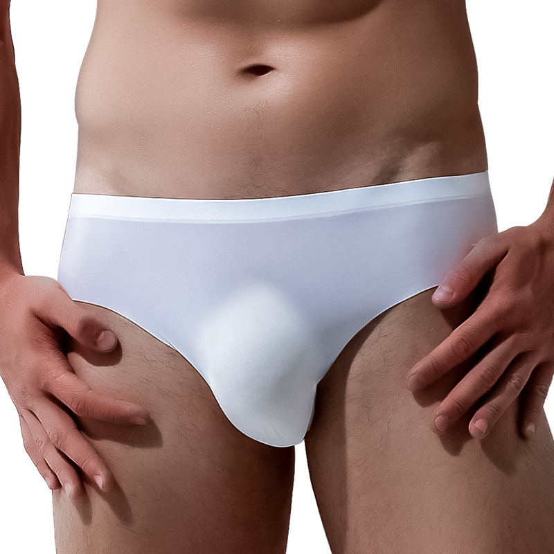 冰丝内裤男士无痕三角裤夏季薄款透气透明潮流个性液体短裤底裤衩