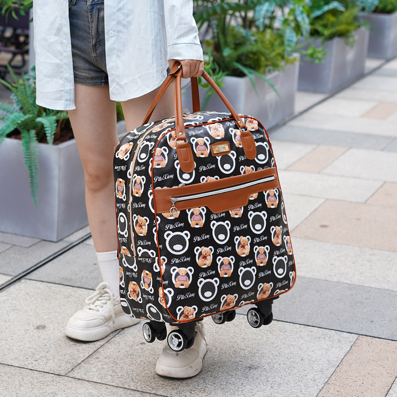 大容量旅行包短途旅游拉杆包可折叠登机包手提包轻便万向轮行李袋