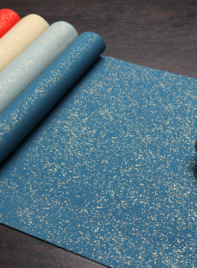 宣纸洒金彩色宣纸蜡染粉彩宣纸鎏金四尺六尺对开万年红仿古半生熟书法专用纸作品纸彩宣小楷国展投稿专用纸