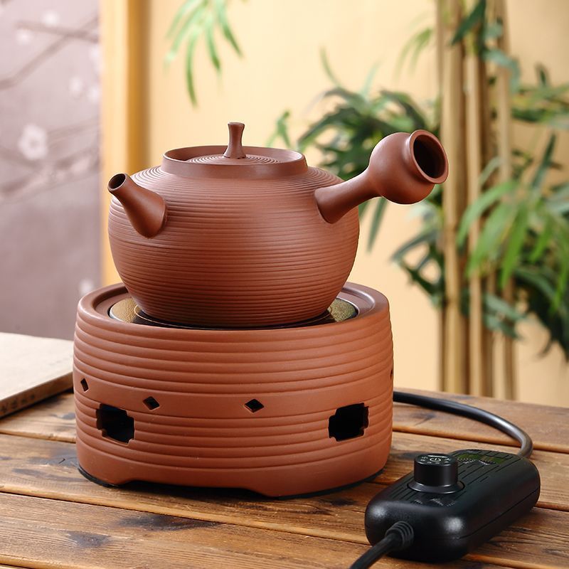 潮州手拉砂铫壶侧把壶烧水煮茶壶电陶炉红泥陶壶中式家用陶瓷炉